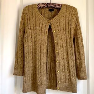 Talbots gold metallic cardigan